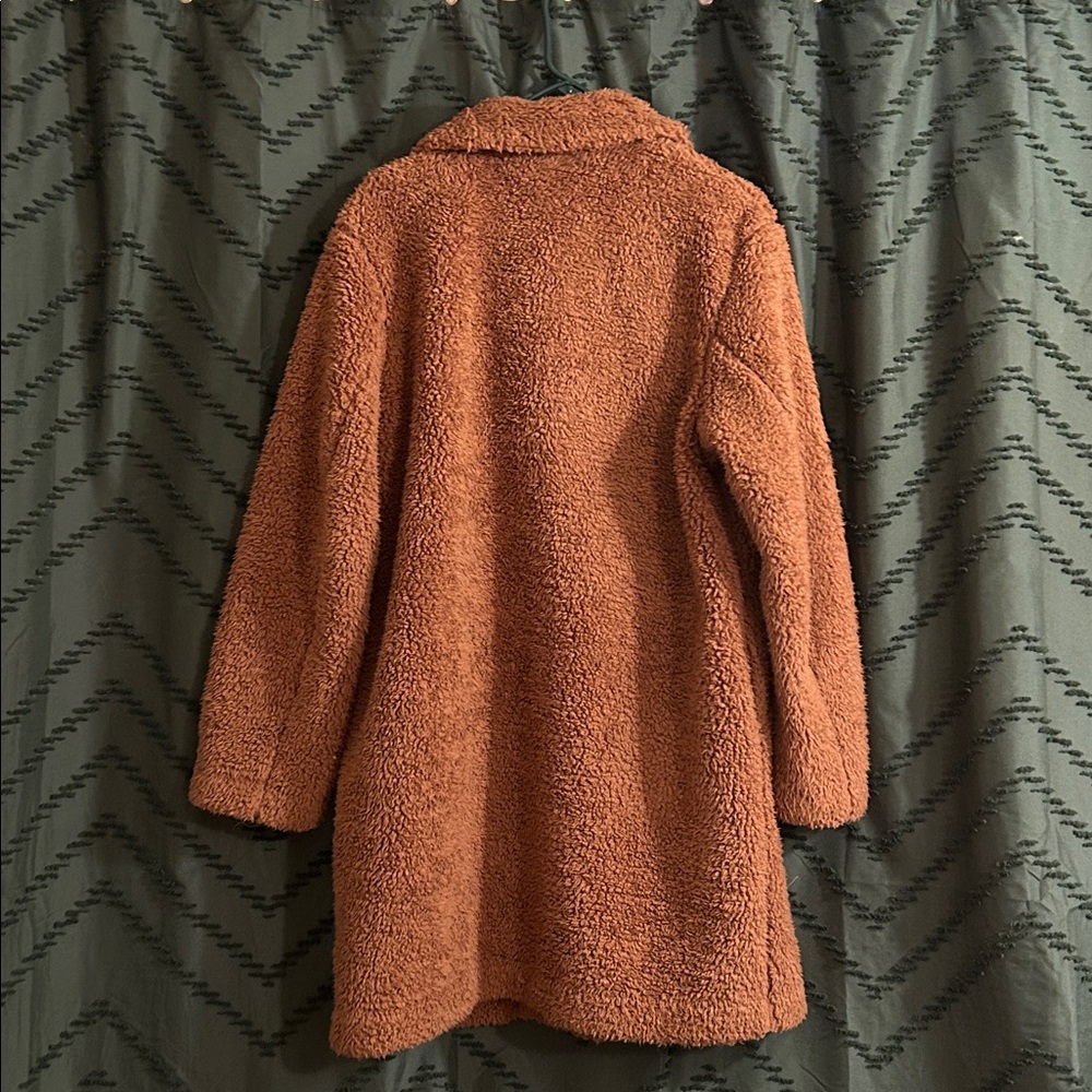 Cozy Rustic Brown Teddy Coat - Picture 5 of 6